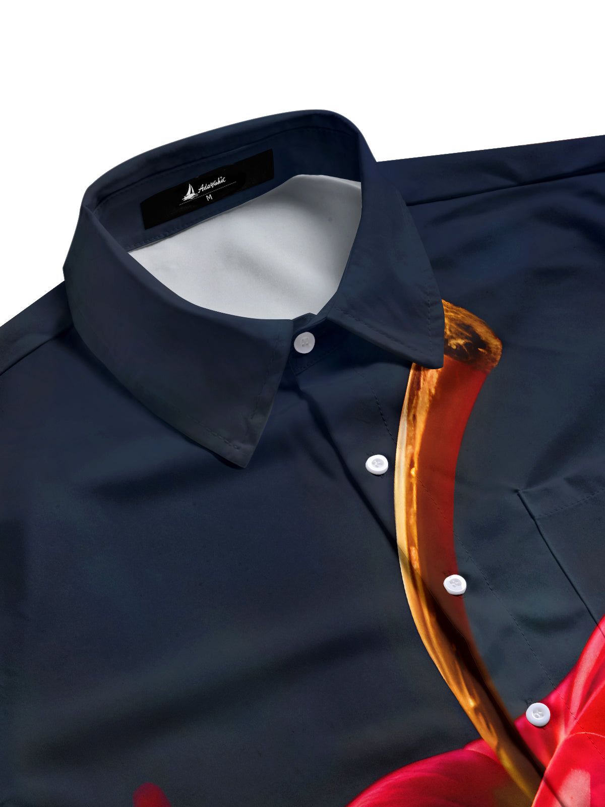 Funny Lip Apple Men's Pocket Short Sleeve Shirts