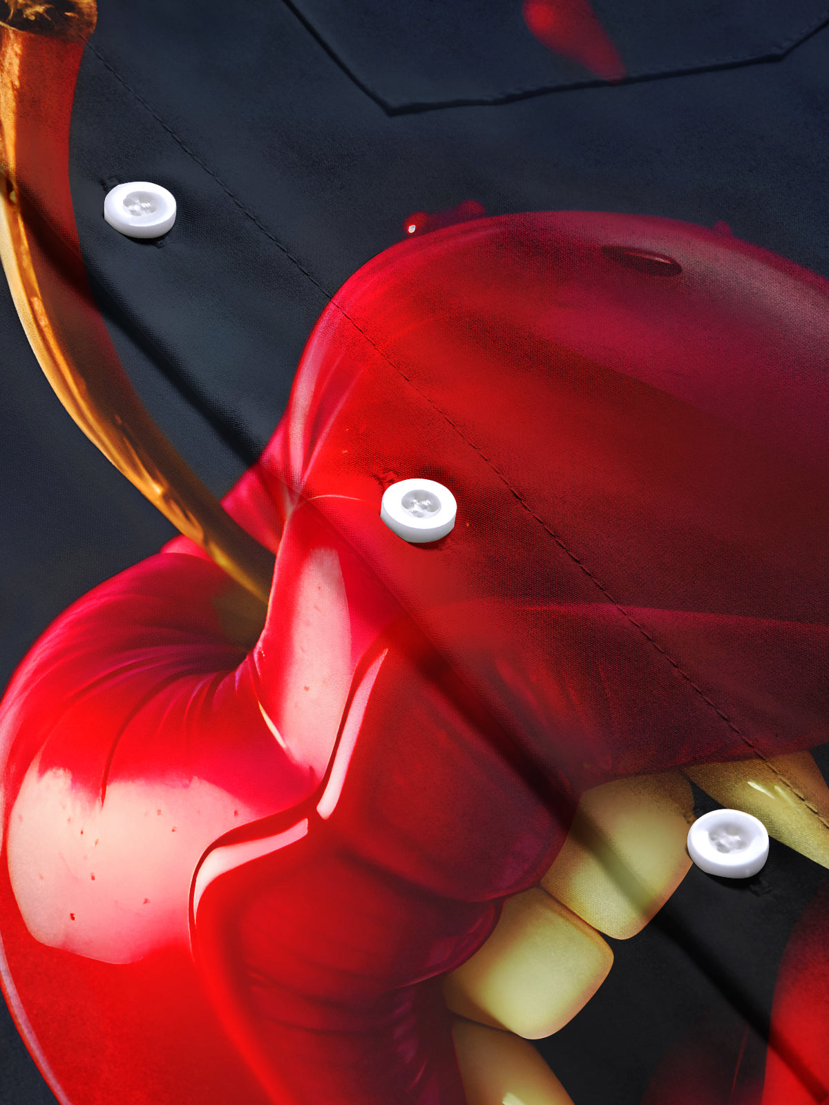 Funny Lip Apple Men's Pocket Short Sleeve Shirts