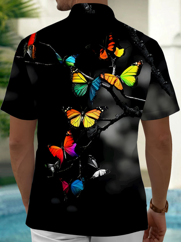 men's nature print shirt back view