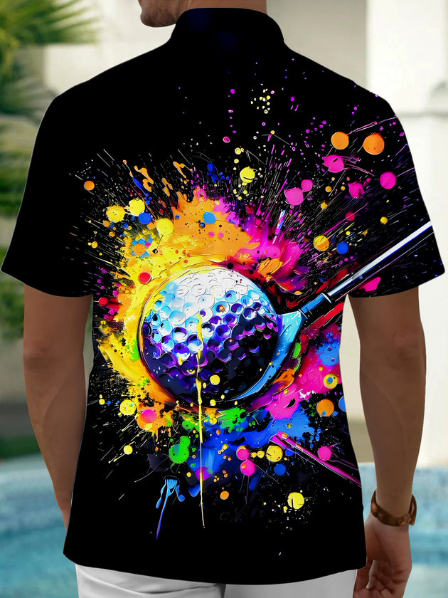 men's athletic print shirt back view