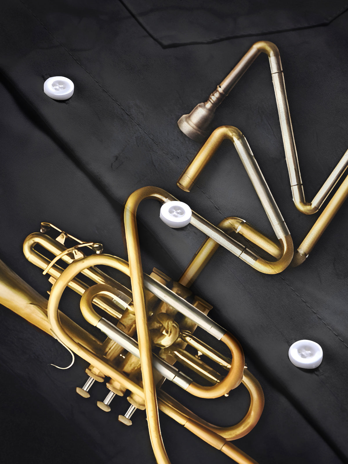 Jazz Trumpet Men's Pocket Short Sleeve Shirts