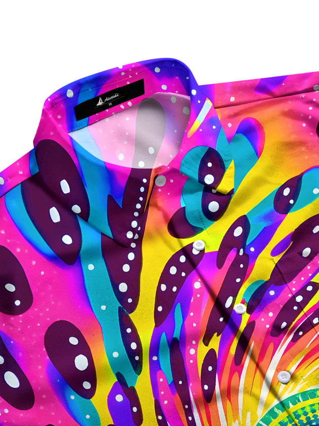men's art print shirt side view