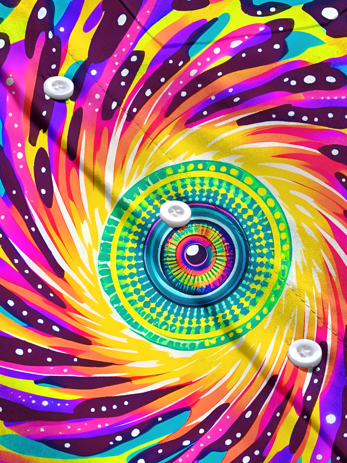 Abstract Eyes Men's Pocket Short Sleeve Shirts