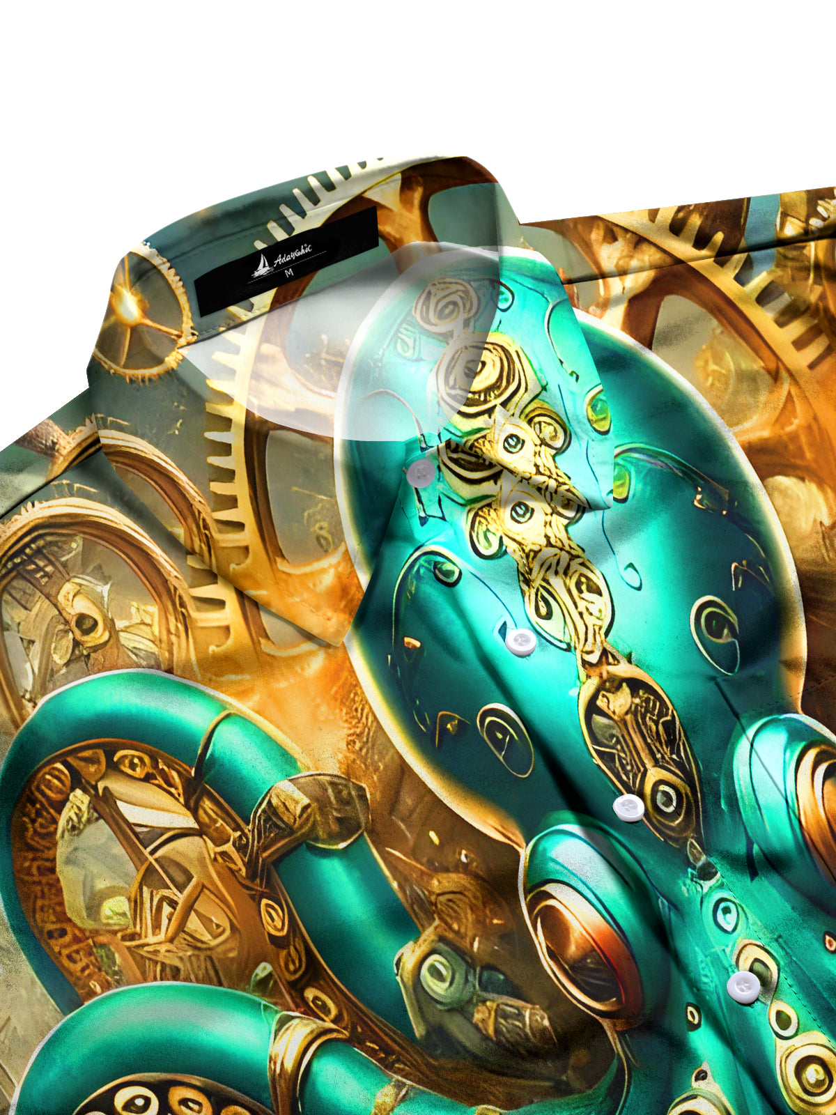 Octopus Gear Wheels Men's Pocket Short Sleeve Shirts