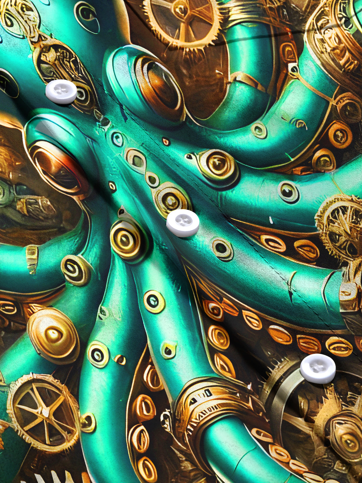 Octopus Gear Wheels Men's Pocket Short Sleeve Shirts