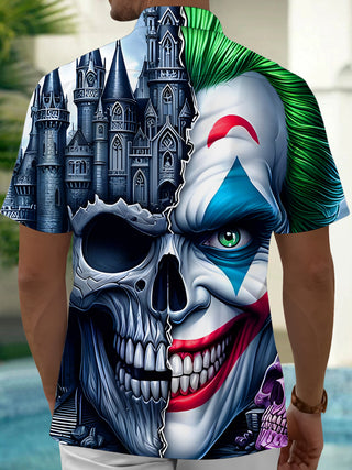 men's skeleton pattern shirt back view
