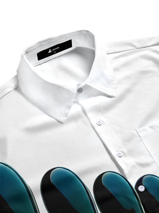men's sports print short sleeve flat lay shirt