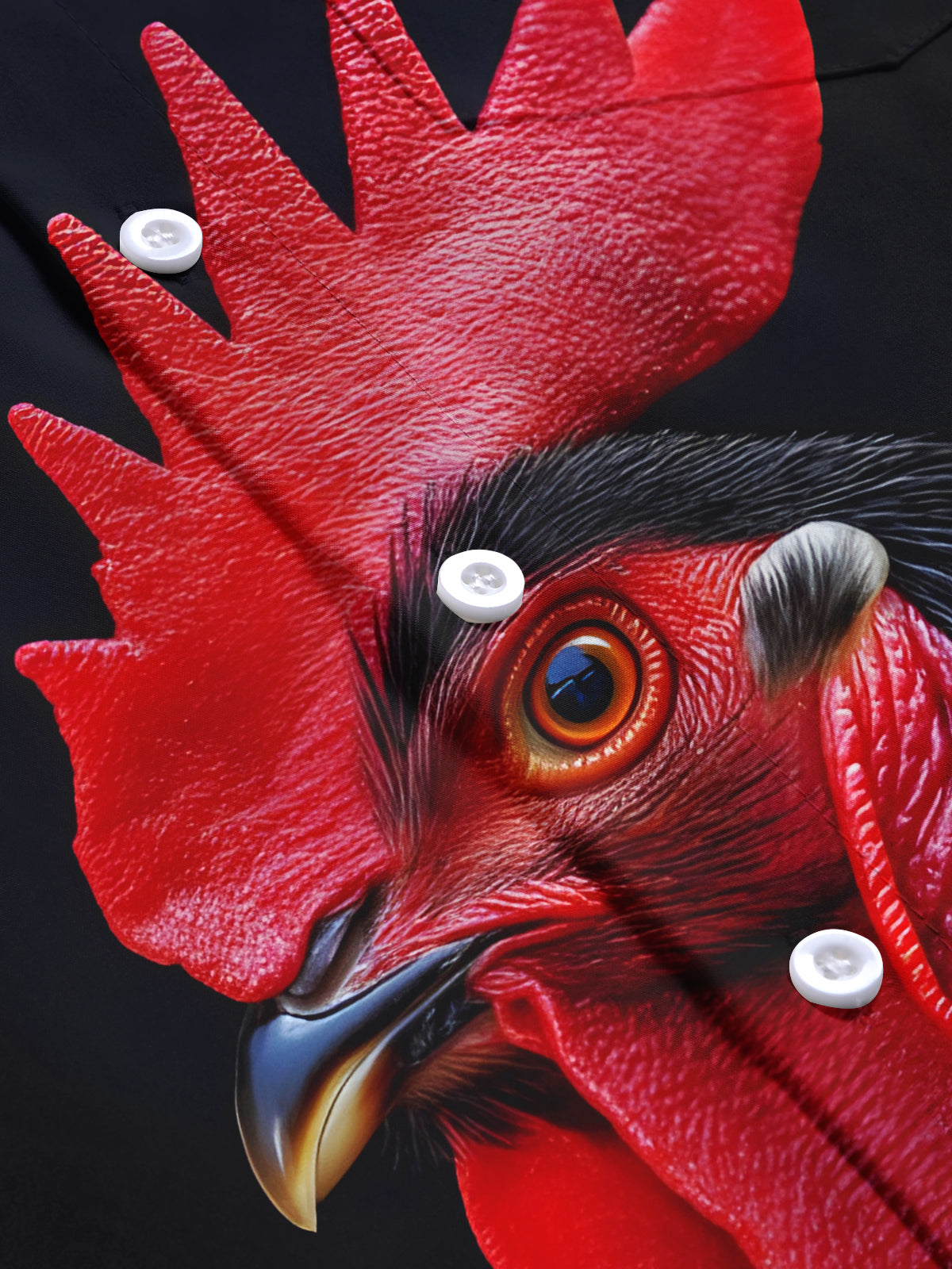 Rooster Print Men's Pocket Short Sleeve Shirts