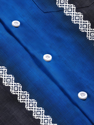 men's geometric pattern short sleeve shirt flat lay view
