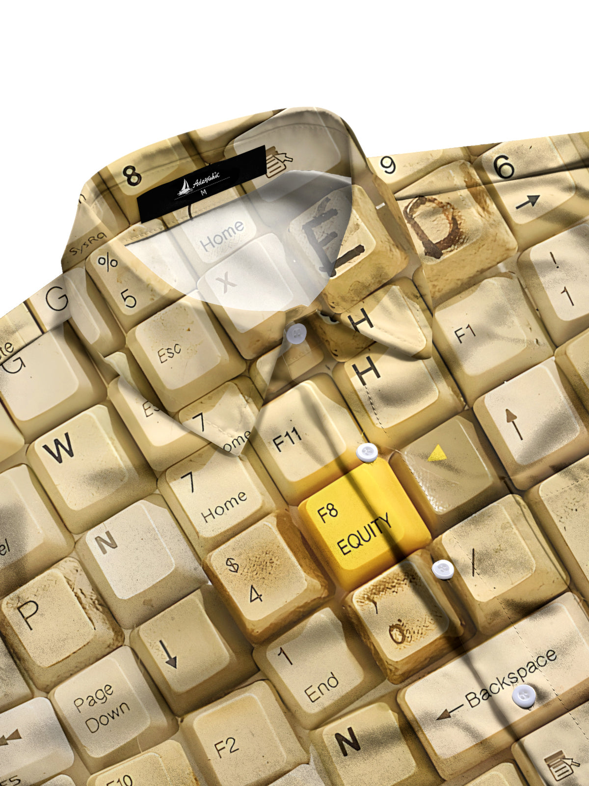 Keyboard Print Men's Pocket Short Sleeve Shirts