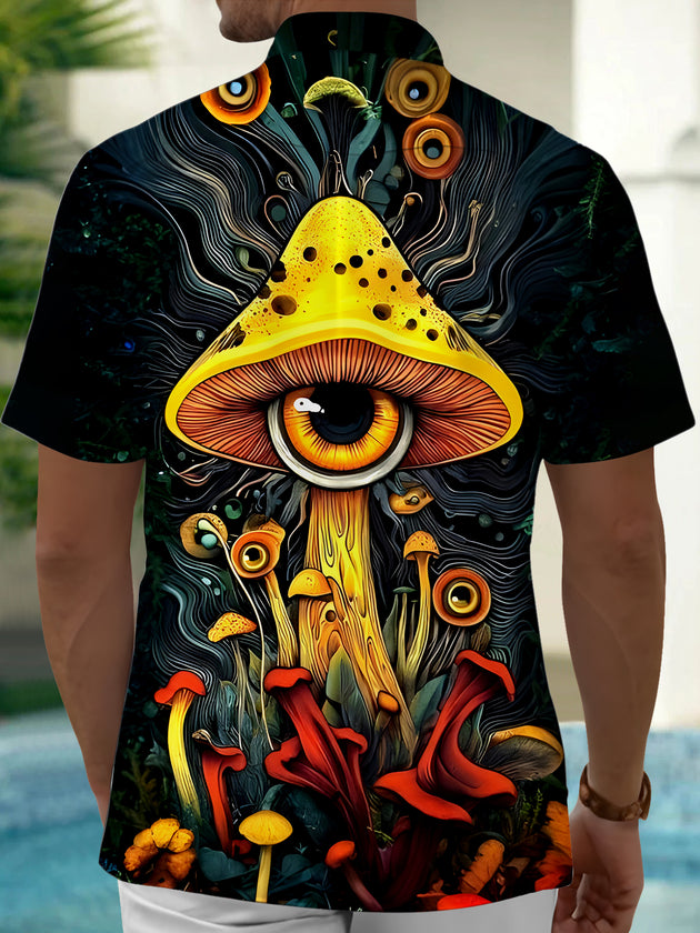 men's nature print shirt side view