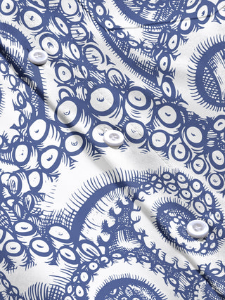 men's Hawaiian short sleeve flat lay shirt