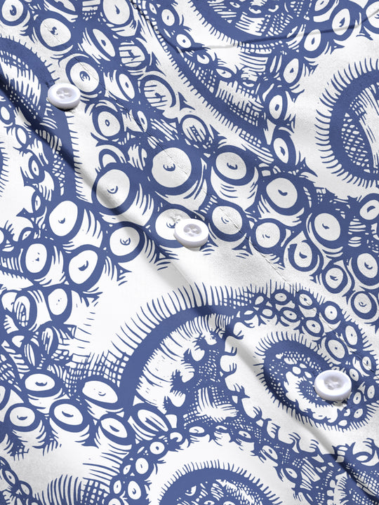 men's Hawaiian short sleeve flat lay shirt