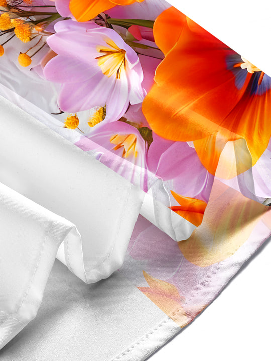 Men's floral short sleeve shirt lifestyle front view