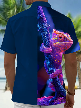 men's trippy pattern shirt back view