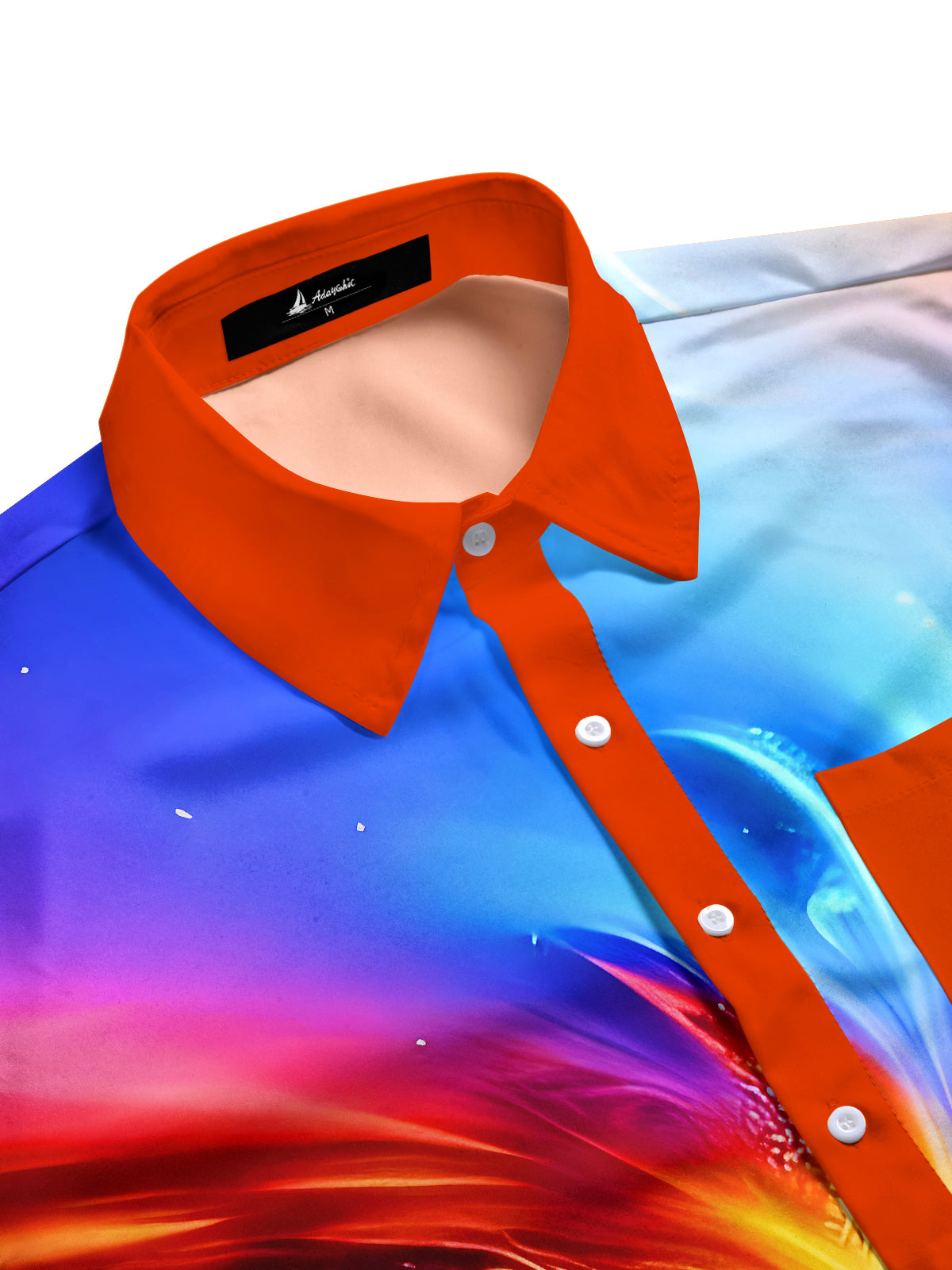 Gradient Tie Dye Men's Pocket Short Sleeve Shirts