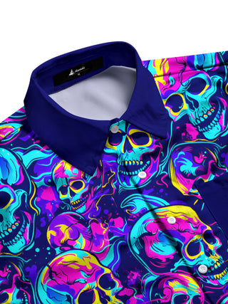 men's gothic print shirt side view