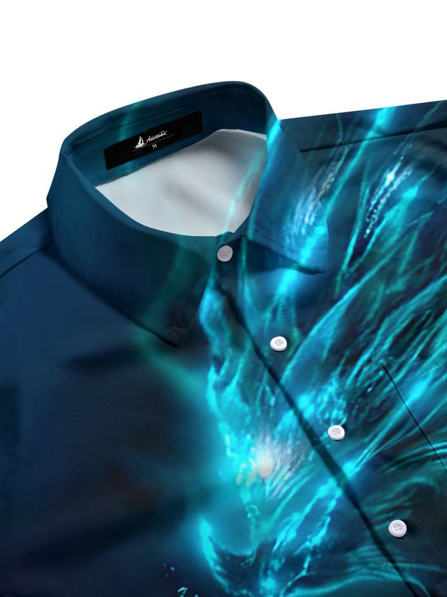 men's Chinese dragon shirt side view