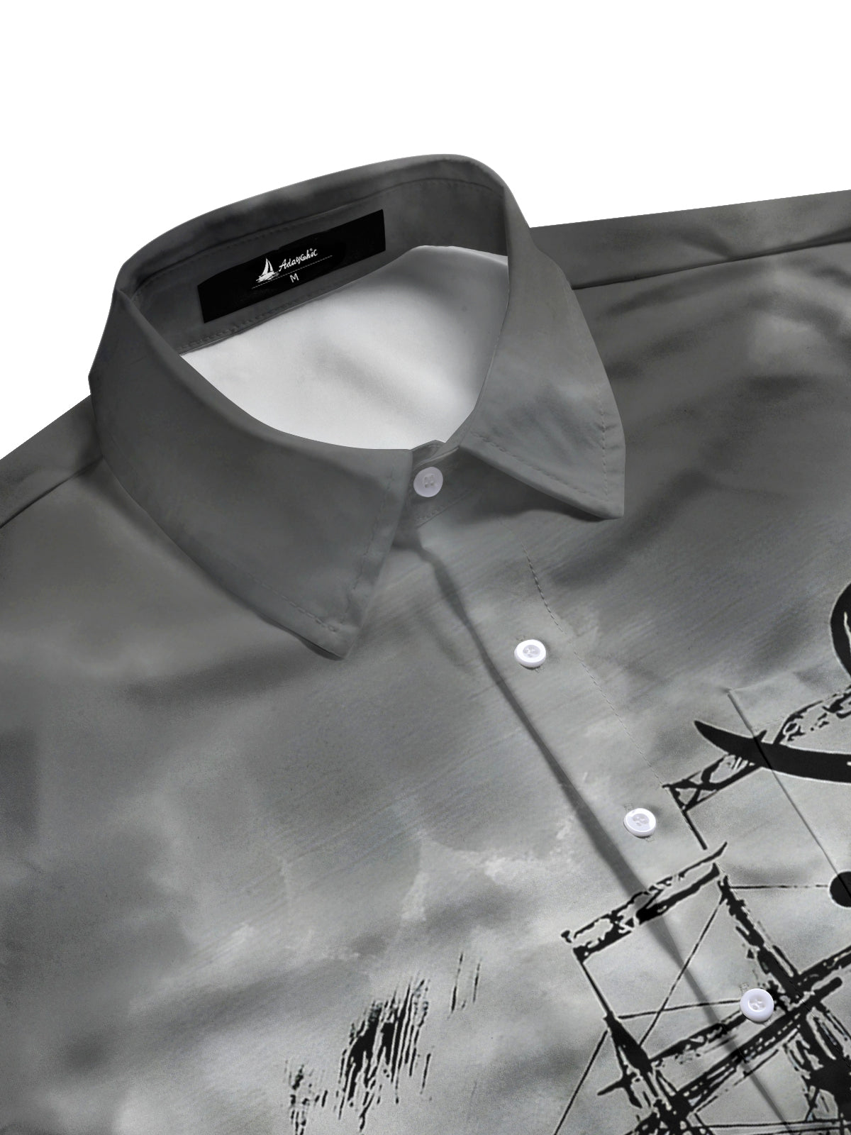 Dark Boat Skull Men's Pocket Short Sleeve Shirts