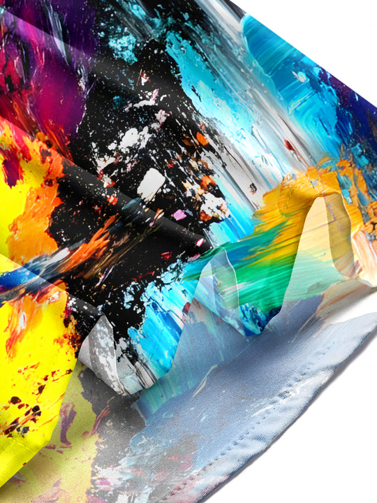 Men's abstract print short sleeve shirt lifestyle shot