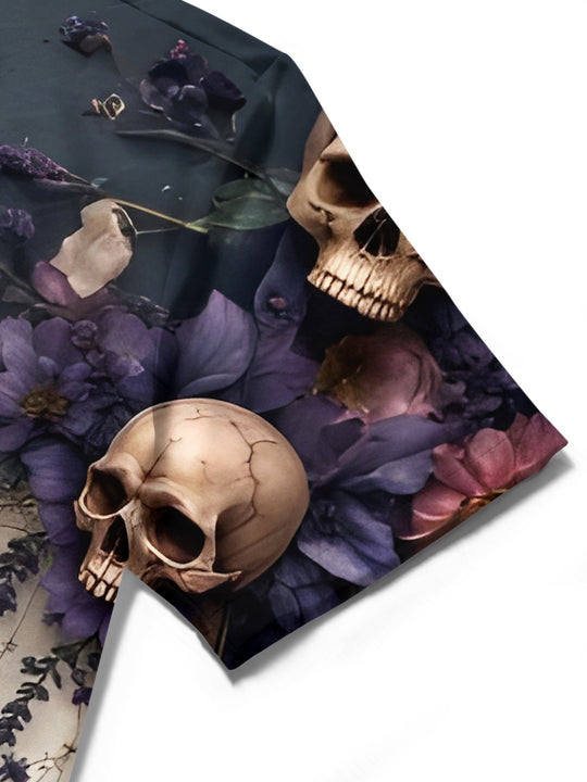 men's skull print shirt summer vacation