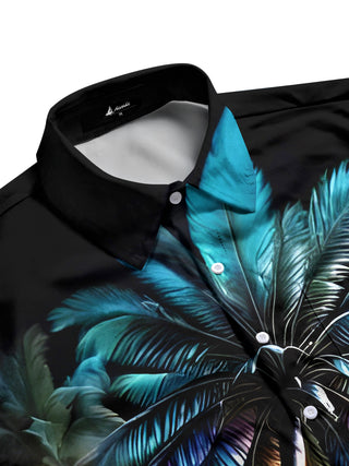 men's Hawaiian short sleeve flat lay shirt