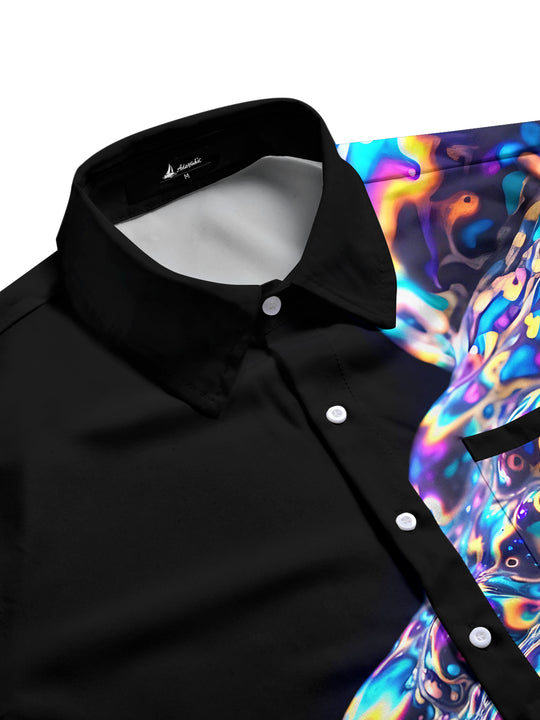 men's Hawaiian short sleeve flat lay shirt