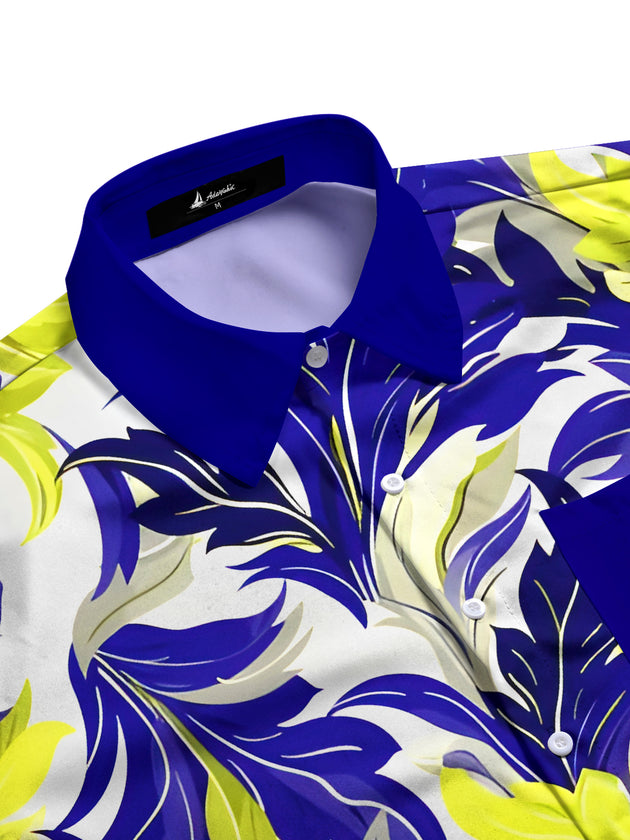 men's printed short sleeve flat lay shirt
