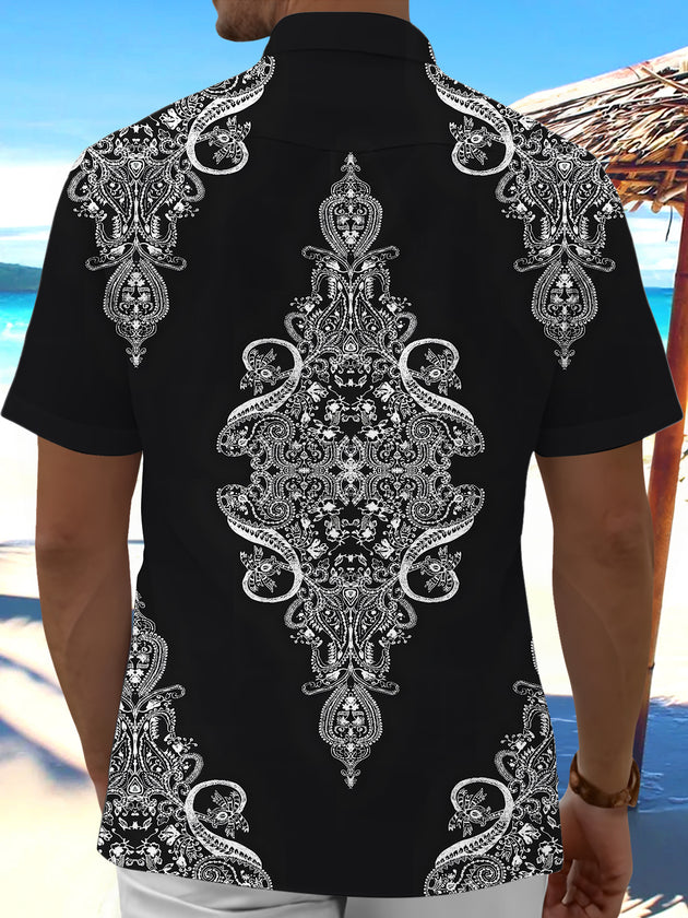 men's flower print shirt back view