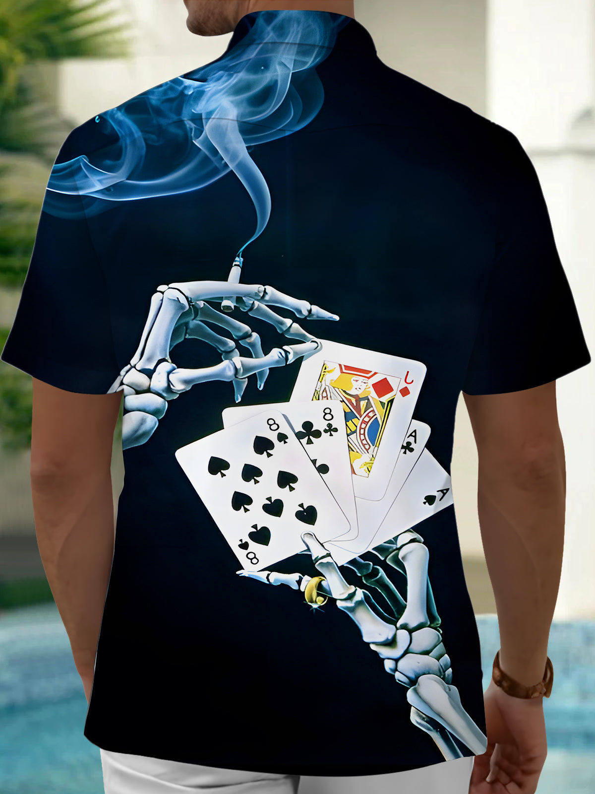 Poker Men's Pocket Short Sleeve Shirts