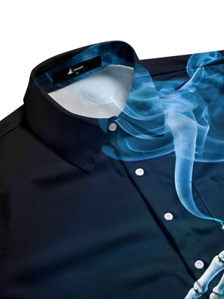 men's printed short sleeve flat lay shirt