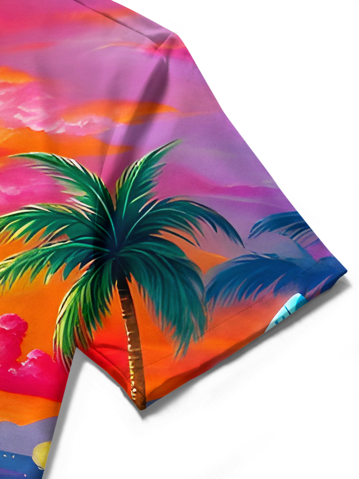 Hawaiian Coconut Tree Tiki Men's Pocket Short Sleeve Shirts