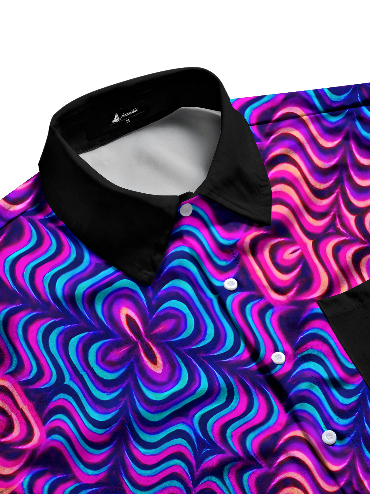 Hawaiian Abstract Geometry Men's Pocket Short Sleeve Shirts