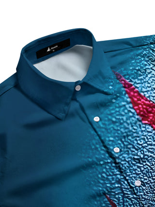 men's printed short sleeve flat lay shirt