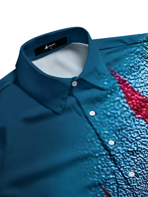 men's printed short sleeve flat lay shirt