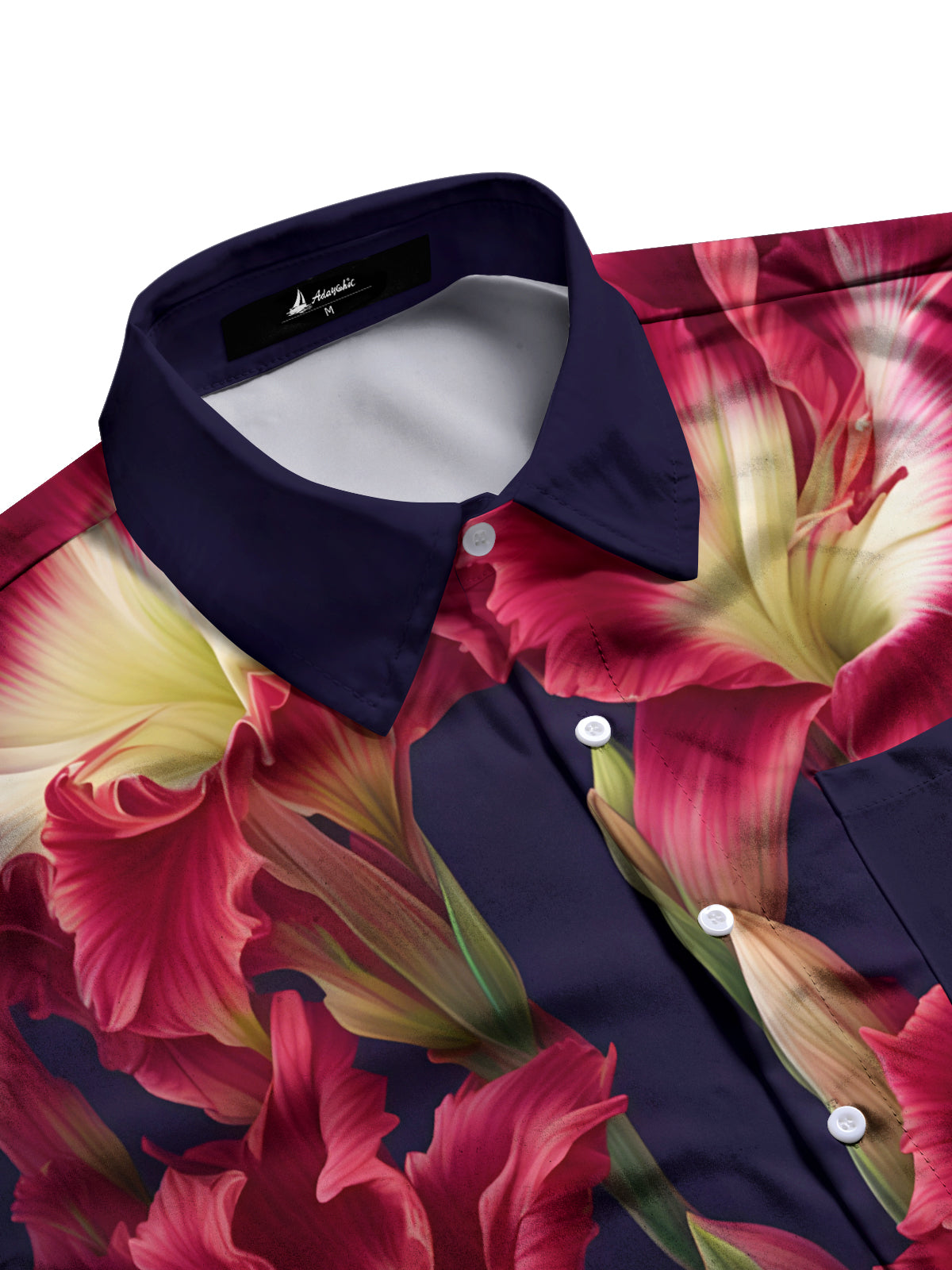 Floral Print Men's Pocket Short Sleeve Shirts
