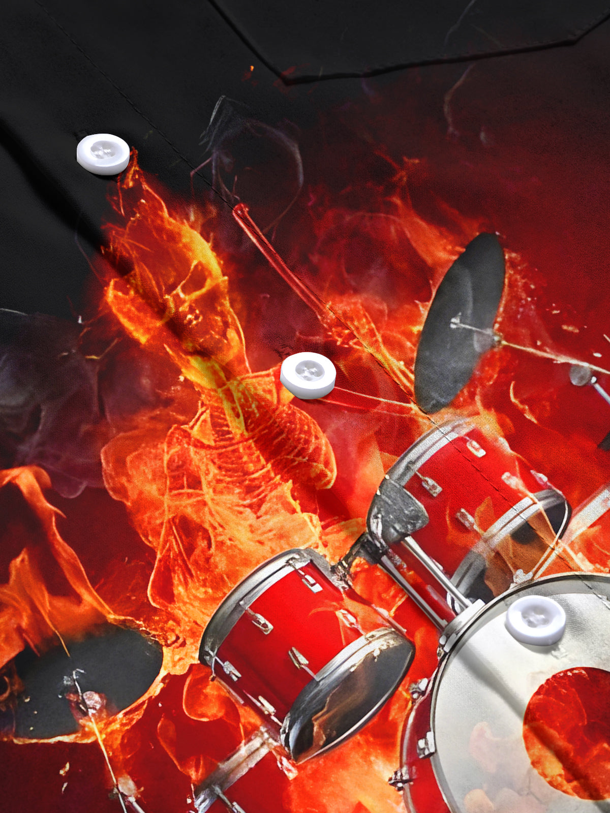 Skull Drum Kit Men's Pocket Short Sleeve Shirts