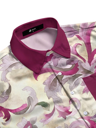 men's abstract print short sleeve flat lay shirt