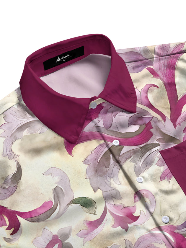 men's abstract print short sleeve flat lay shirt