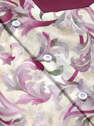 men's abstract print shirt close-up short sleeve