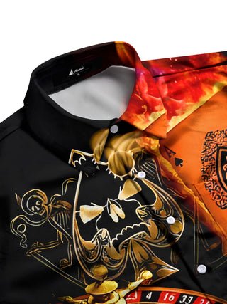 men's printed short sleeve flat lay shirt