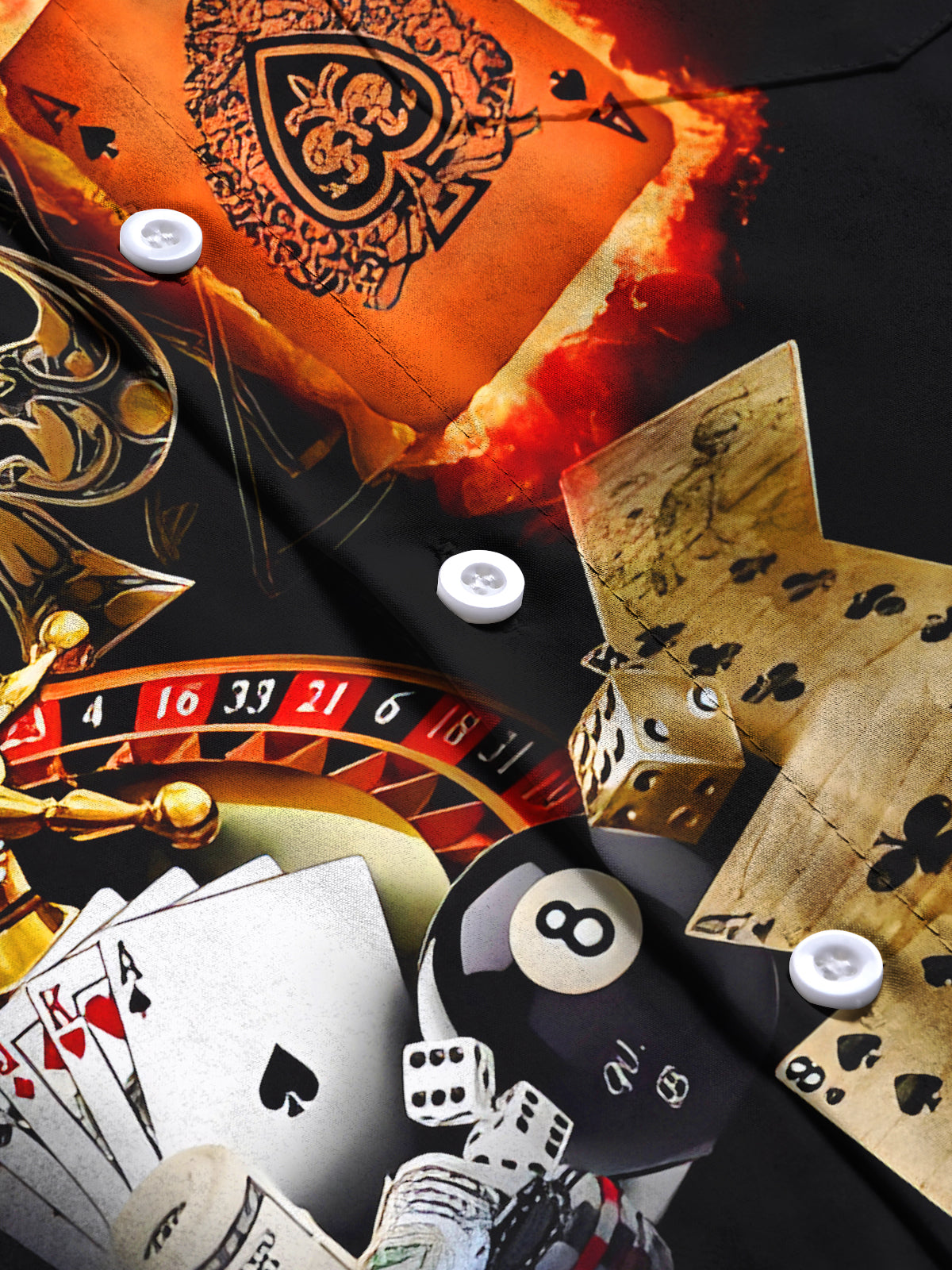 Poker Dice Men's Pocket Short Sleeve Shirts