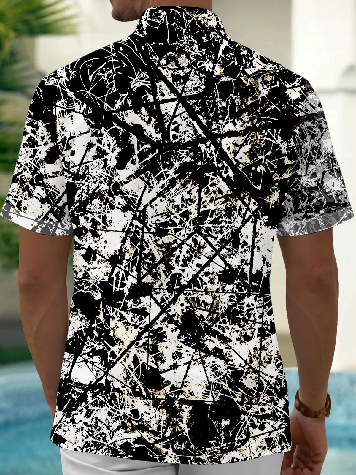 Abstract Men's Pocket Short Sleeve Shirts