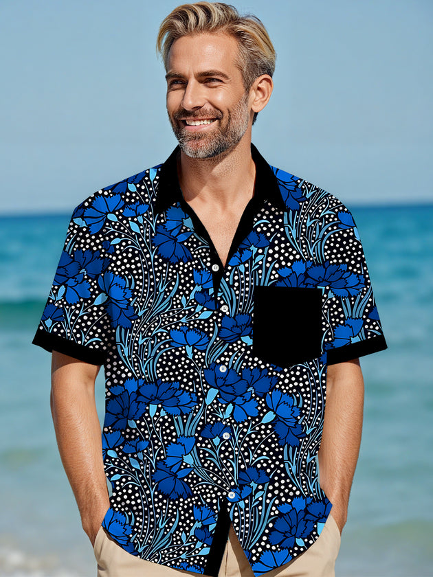 men's floral shirt front view