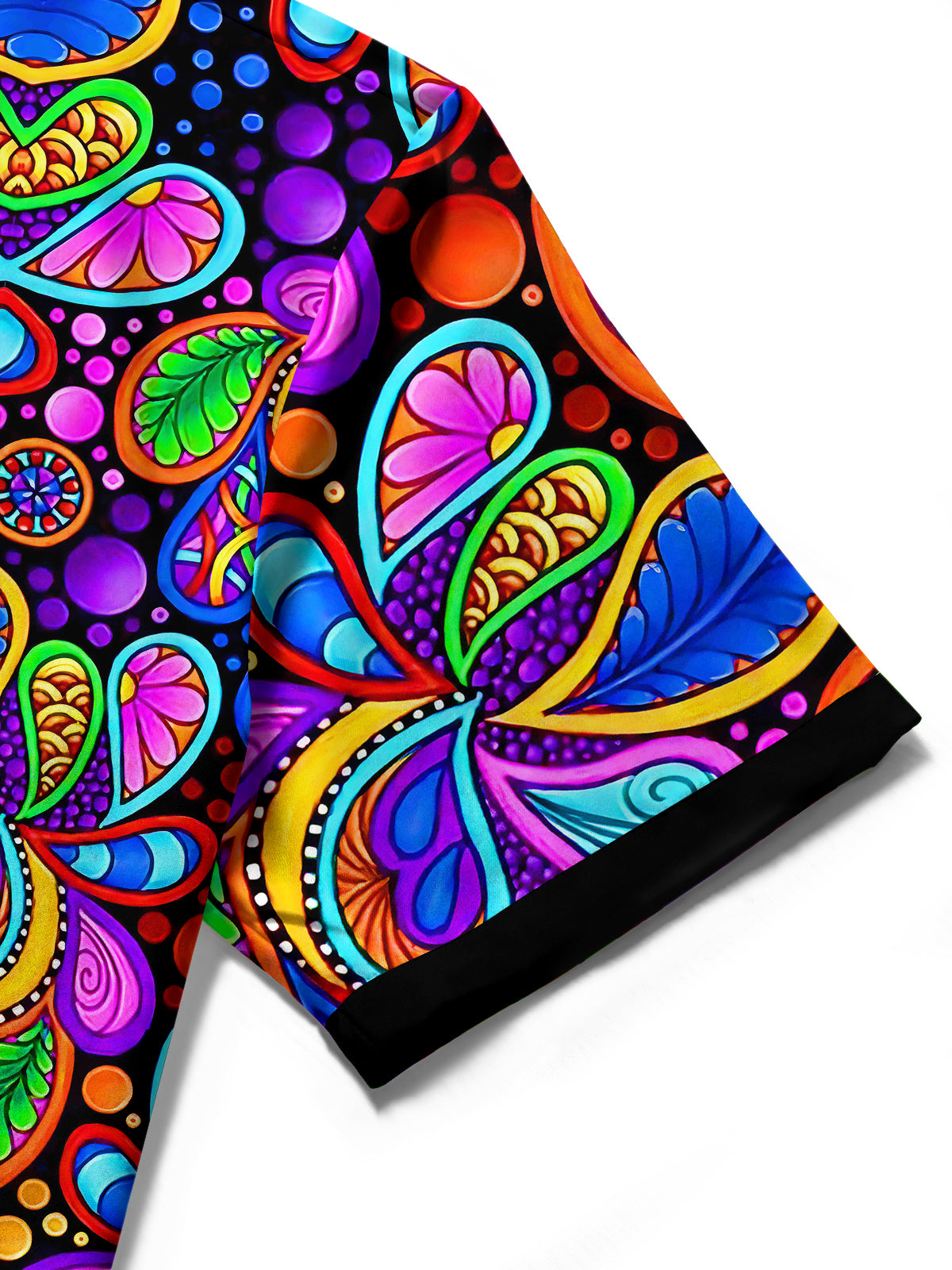 Hawaiian Colorful Leaves Men's Pocket Short Sleeve Shirts