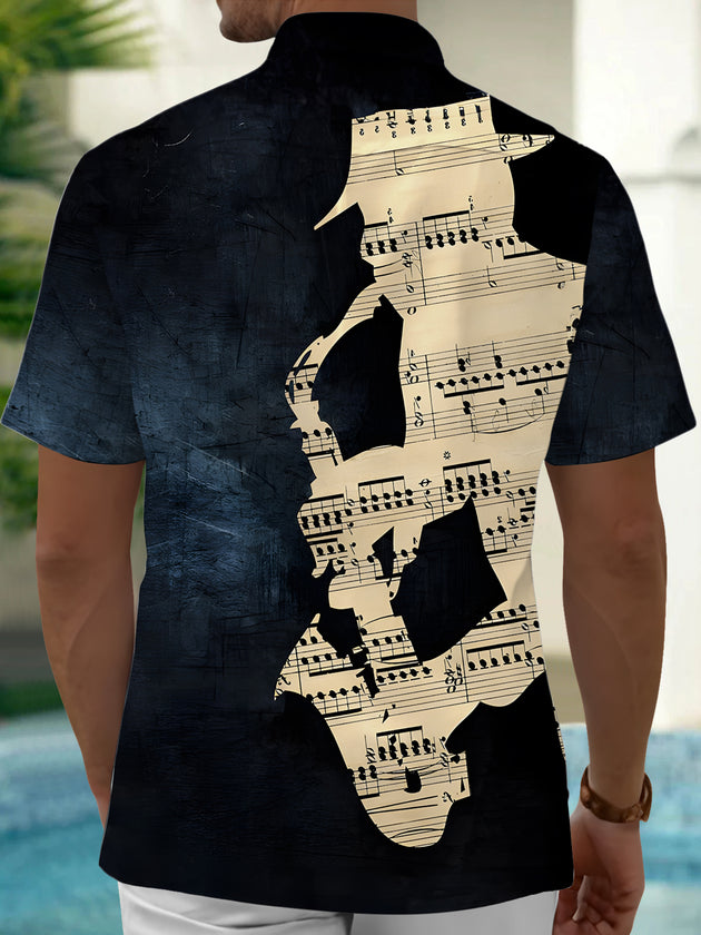 men's band shirt back view