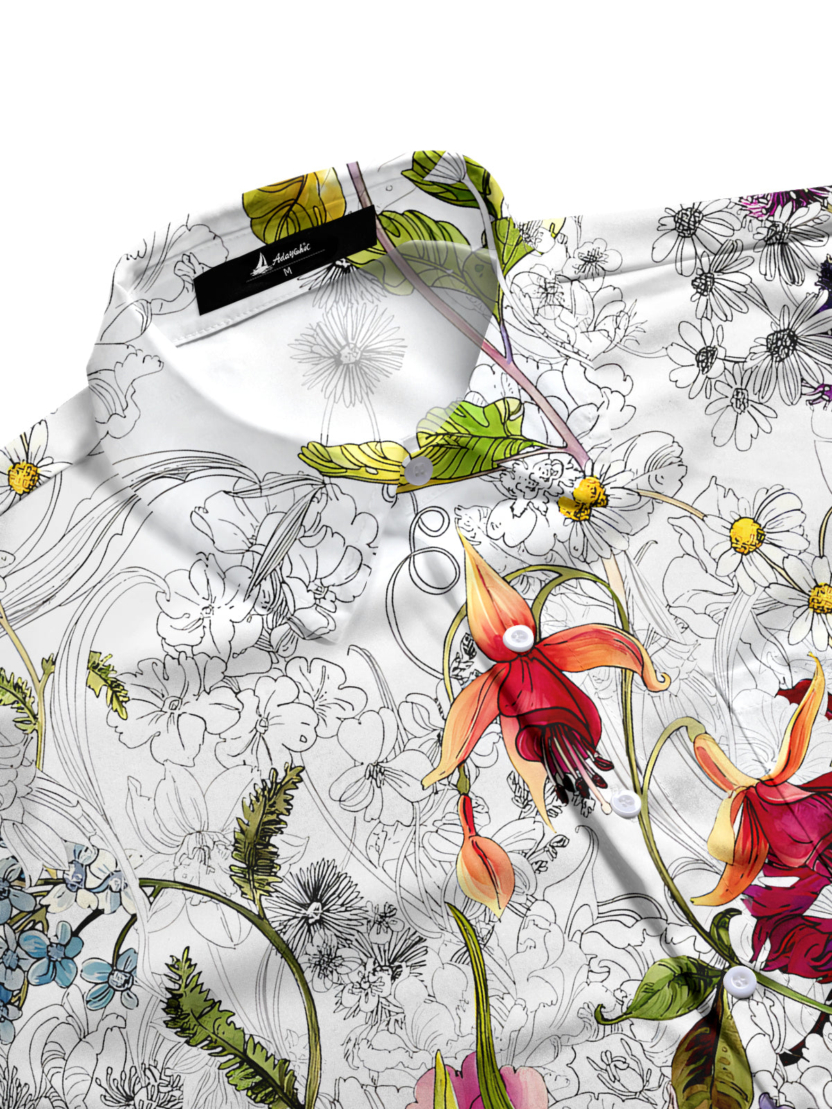 Floral Men's Pocket Short Sleeve Shirts