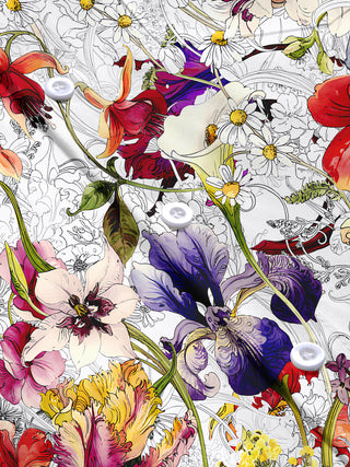men's floral short sleeve flat lay shirt