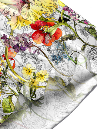 Men's floral short sleeve shirt lifestyle front view
