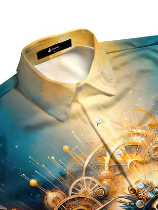 men's gothic print shirt side view